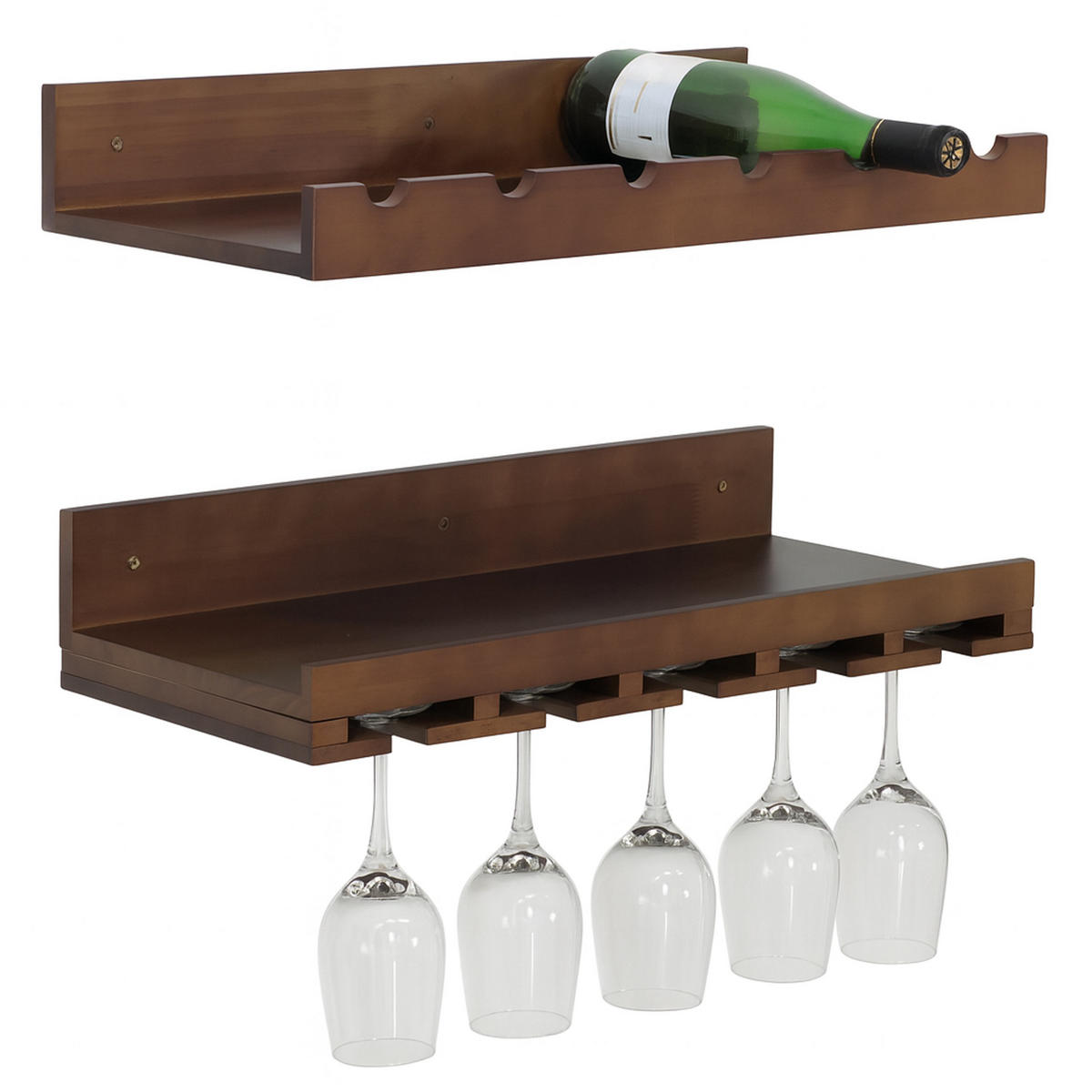 WEINREGAL Hnedá sada 2 ks - hnedá, drevo (61/12/28cm) - MCW