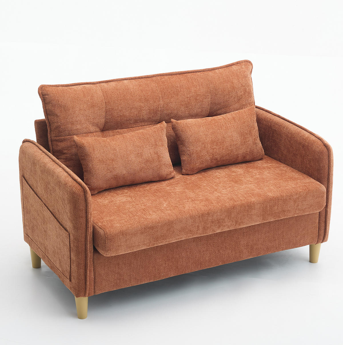 SOFA 2-Sitzer mit Armlehnen 127 cm Brown - Braun, Holzwerkstoff (127/83/75.5cm) - Meubliv