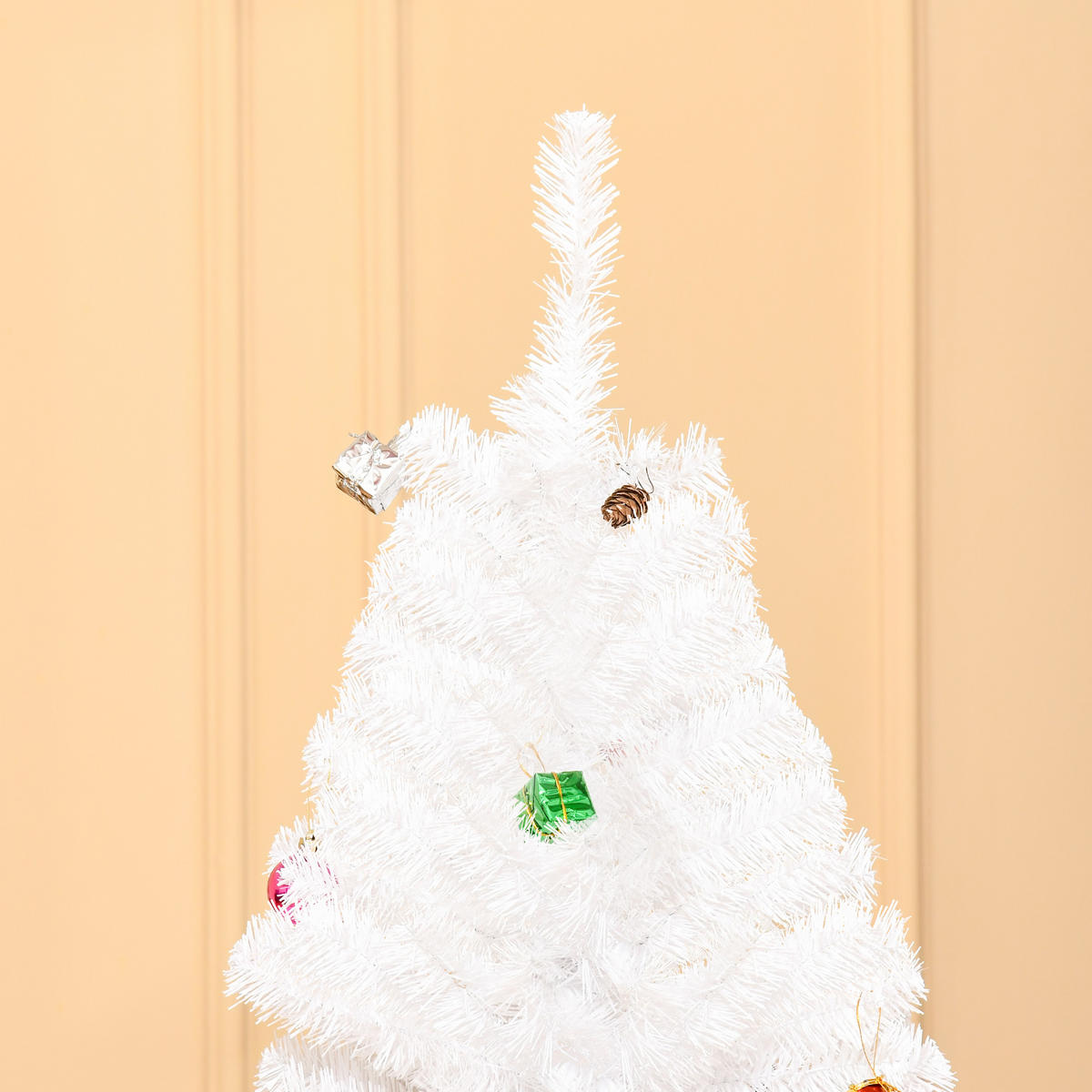 WEIHNACHTSBAUM Christbaum Tannenbaum 150/180cm PVC 680 Spitze inkl. Deko Weiß - Weiß, Metall (180cm) - HOMCOM