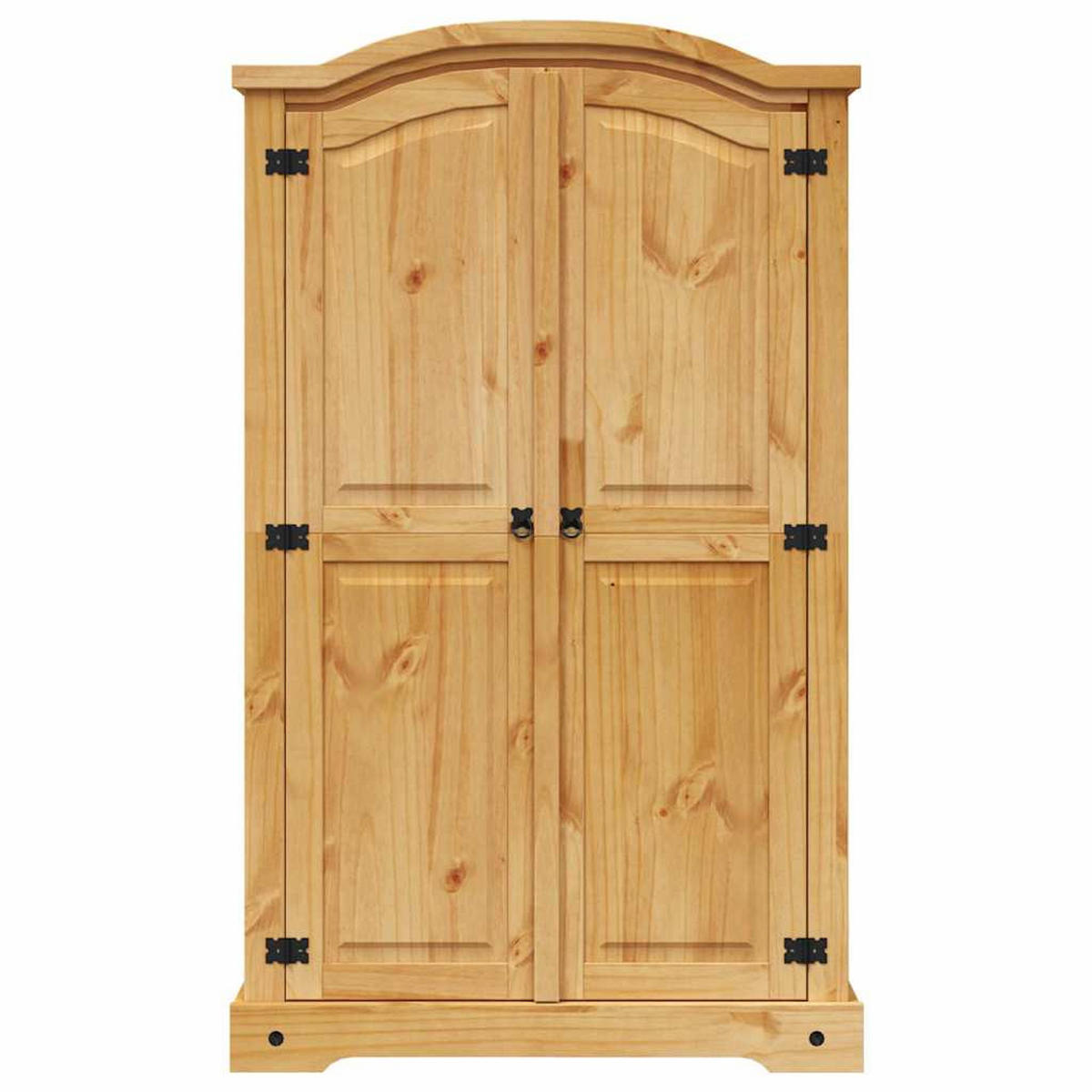 KLEIDERSCHRANK Mexiko-Stil Kiefernholz 2 Türen - Braun, Holz (101/170/52cm) - vidaXL