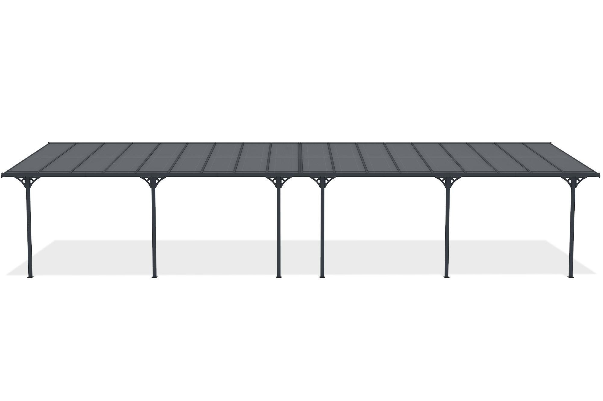 PERGOLA / CARPORT Kleo Grau 11m x 3m - Grau, Metall (1112/270/300cm) - Cazeboo
