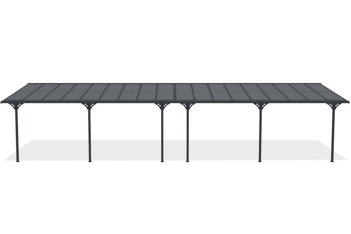 PERGOLA / CARPORT Kleo Grau 11m x 3m - Grau, Metall (1112/270/300cm) - Cazeboo