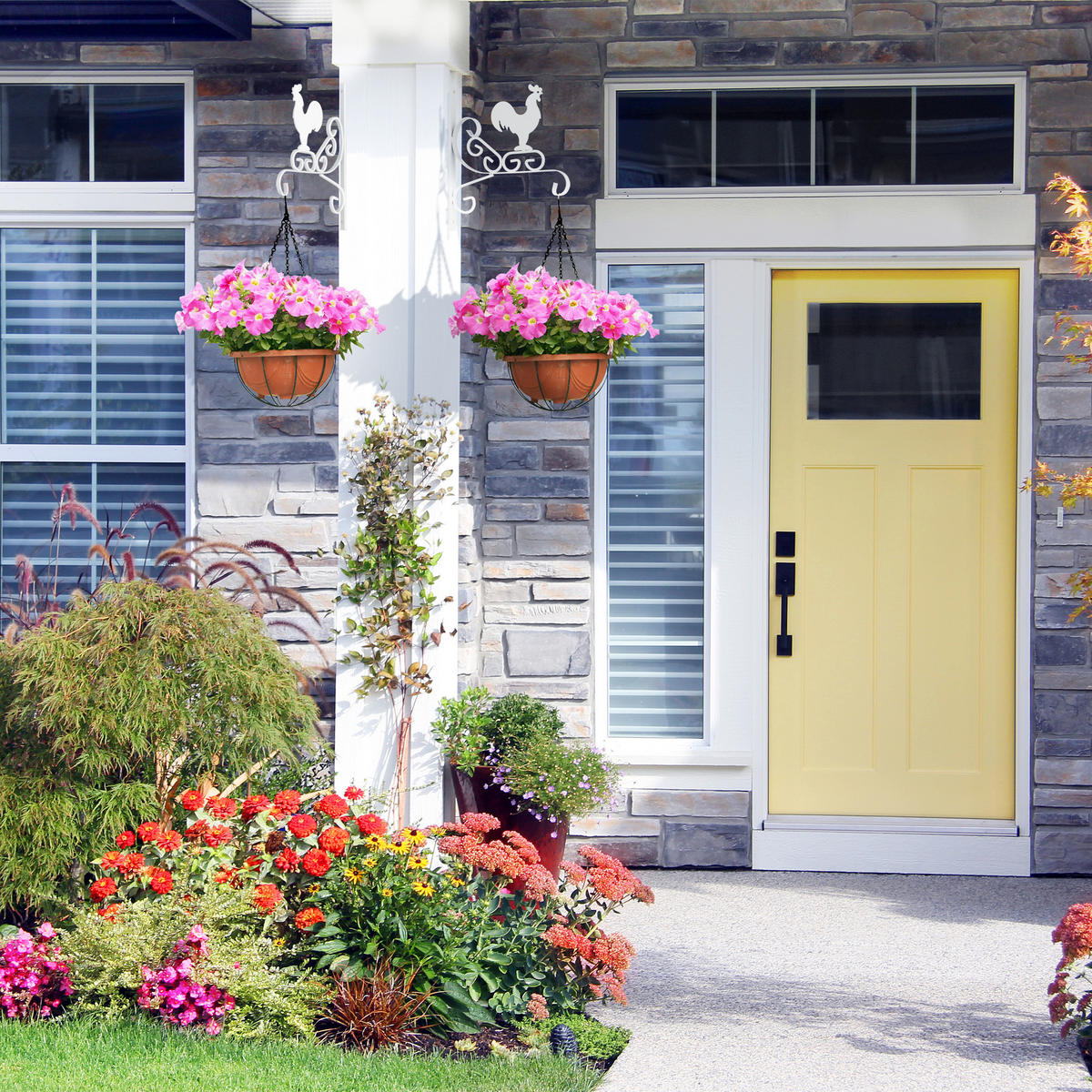 2XKUKICA za saksije - bijela, metal (25.5/30/2cm) - Relaxdays