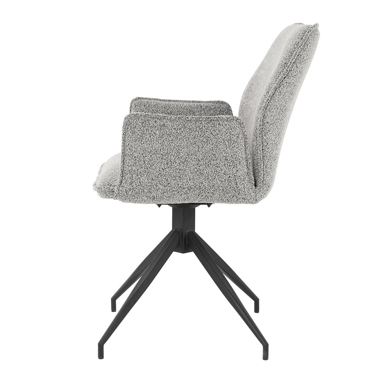 DREHBARER ARMLEHNENSTUHL - Schwarz/Grau, Kunststoff/Textil (58/90/60cm) - home24