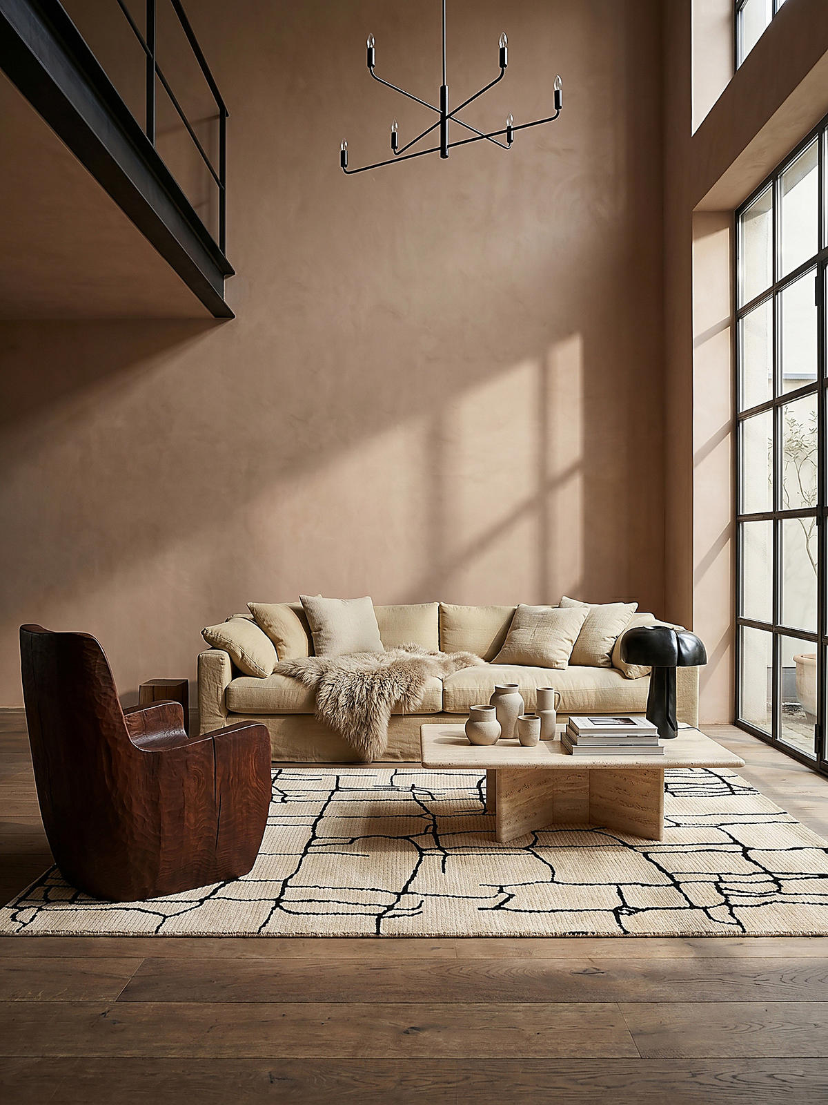 TEPPICH ARLEN, abstrakt, Creme-Schwarz, 120 x 170 cm - Beige, Textil (170/120cm) - KADIMA DESIGN