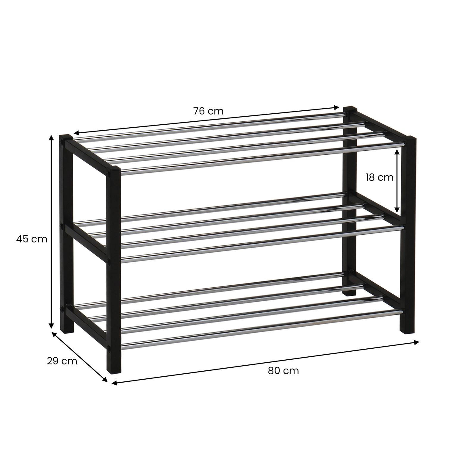 Thumbnail - Idimex Schuhregal, Schwarz, Metall, Mode, 80x45x29 cm, Garderobe, Schuhaufbewahrung, Schuhregale
