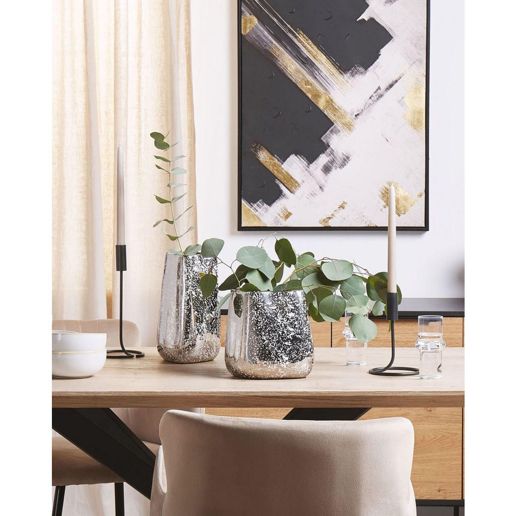 Thumbnail - Beliani Dekovase, Silber, Stein, Mode, 27 cm, Dekoration, Vasen, Keramikvasen