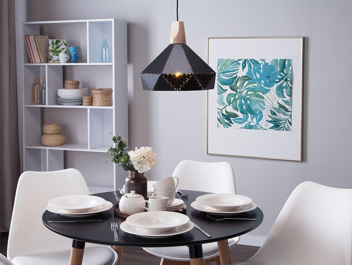 HÄNGELEUCHTE Somme 26/26/112 cm - Schwarz, Metall (26/26/112cm) - Beliani