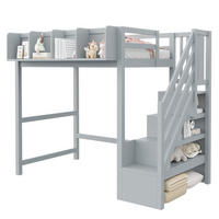 HOCHBETT 90/200 cm aus Holz mit Sicherheitsgitter und LED, Grau - Grau, Holz (90/200cm) - OKMYHOME