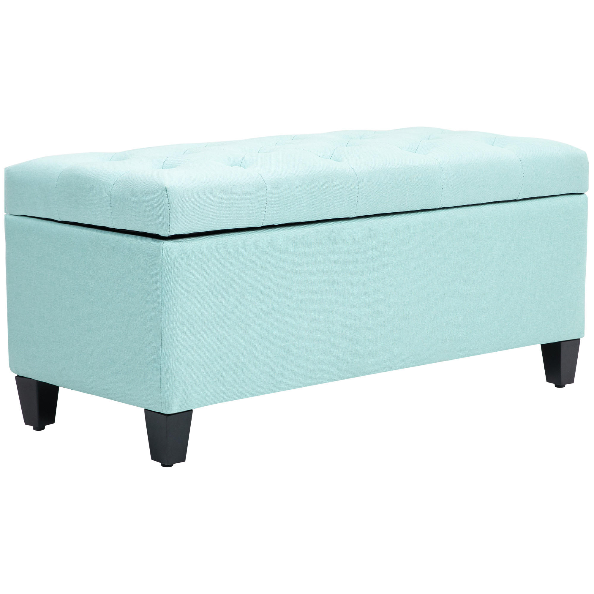 SITZBANK Polsterbank mit Stauraum Grün 100 x 40 x 44 cm - Grün, Kunststoff (100/44/40cm) - HOMCOM