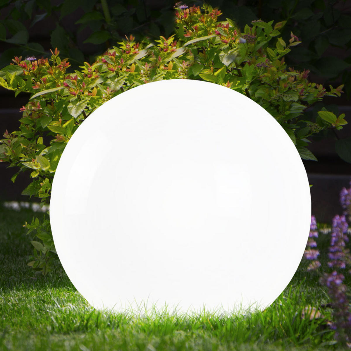 LED AUSSENLEUCHTE Solar Kugel Weiß - Weiß, Kunststoff (25/25/68cm)