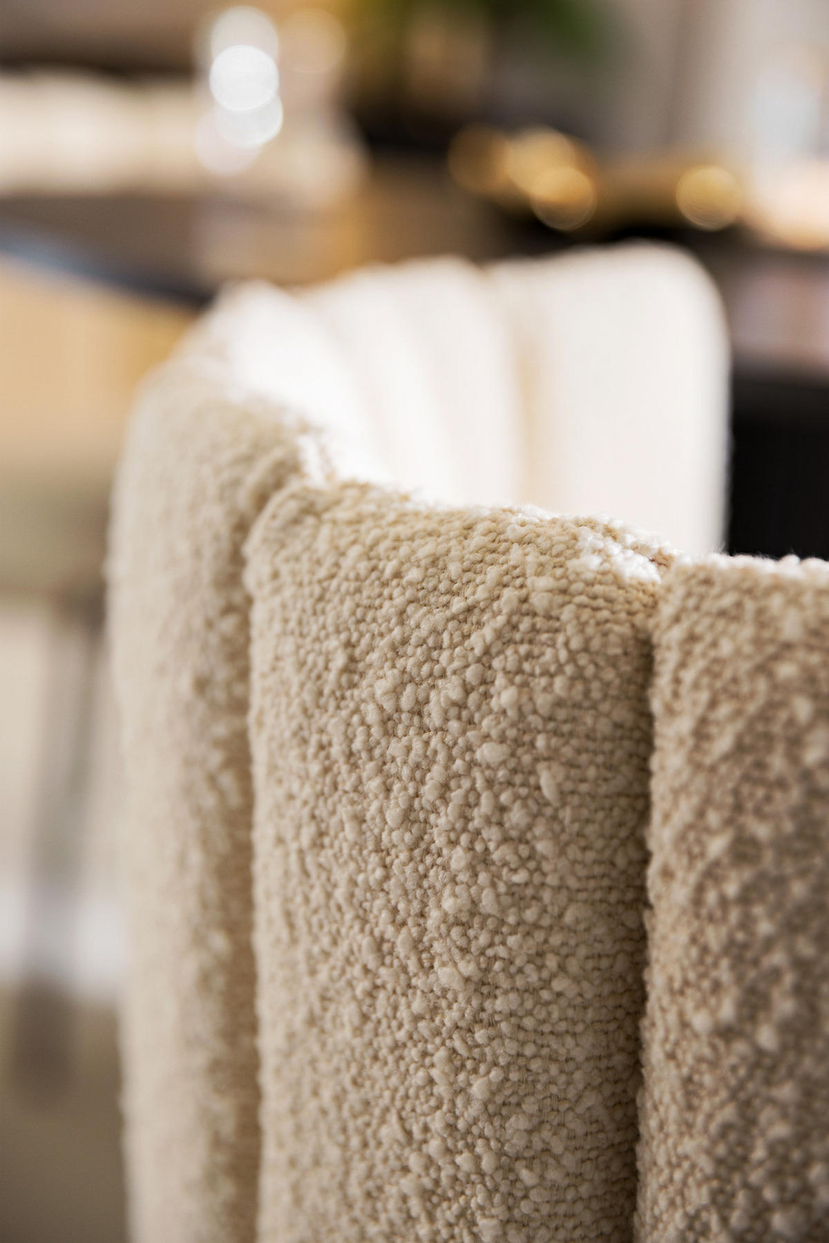 POLSTERSTUHL - Bouclé / Eisen, 2er-Set - Creme/Schwarz, Textil (55/78/59cm) - home24