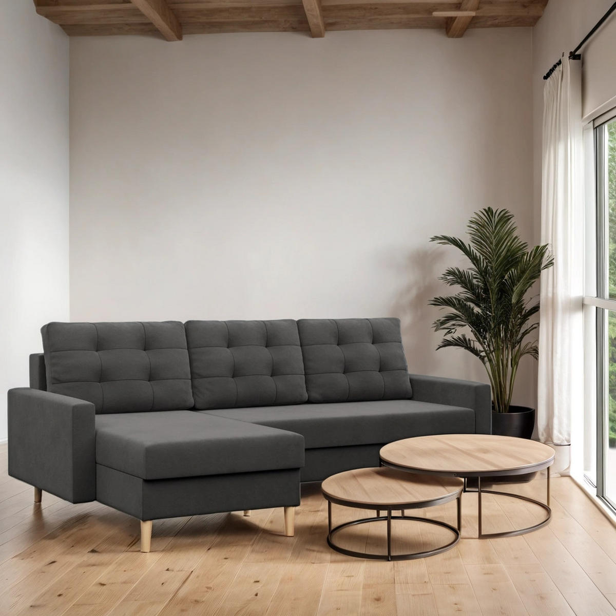 ECKSOFA Blank grau - Grau, Textil (223/140cm) - SIMKAM Furniture