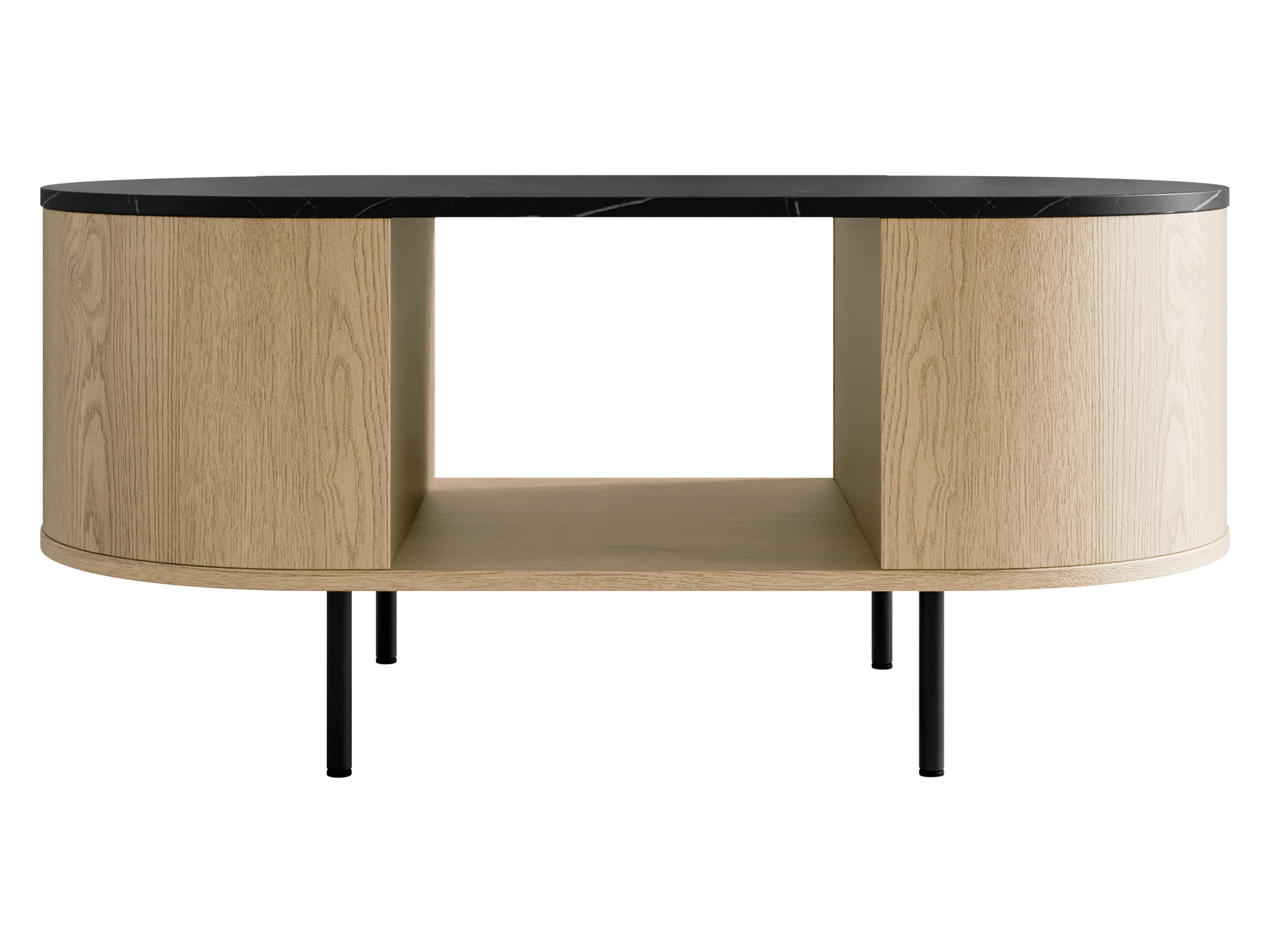 Mirjan24 Couchtisch Eiche, Schwarz 100x45x52 cm