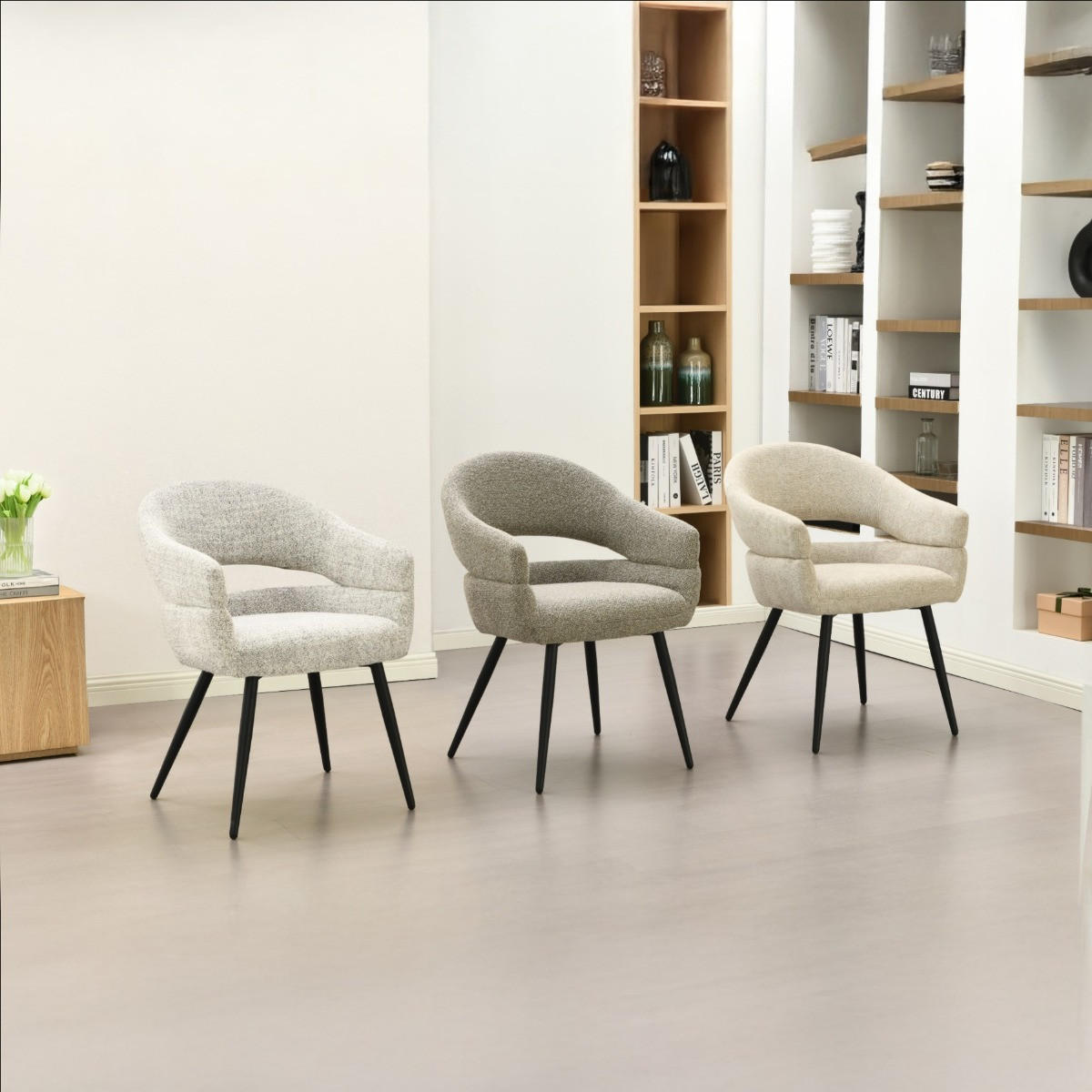 ESSZIMMERSTUHL 2 Er Set aus Stoff 62x58x85cm, taupe - Taupe, Textil (62/85/58cm) - Livingfurn