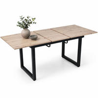 ESSTISCH in Eichenfarben und Schwarz moderner einfacher Esszimmertisch aus Eisen für Esszimmer, B140/T80/H75 cm - Schwarz/Naturfarben, Holzwerkstoff/Metall (80/180/75cm) - STILVORA
