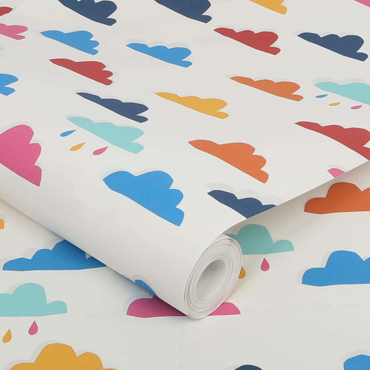 VLIESTAPETE - Kunterbunte Wolkentage - Multicolor, Papier/Kunststoff (52/1000cm) - Joules