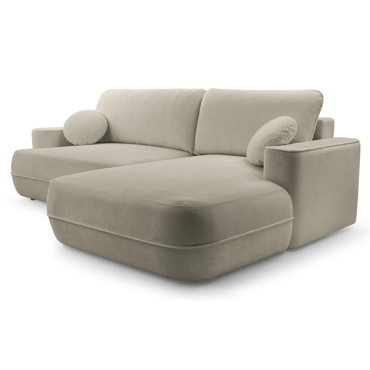 ECKSOFA Fuerro Hellbraun Strukturstoff - Hellbraun/Schwarz, Kunststoff/Textil (168/260cm) - Selsey