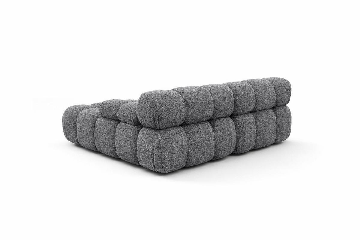 ECKSOFA L-form Mini Modular, Bouclé-Stoff Abriamo, Dunkelgrau, Links, Selia - Dunkelgrau, Holz (190/160cm) - Kaiser Möbel