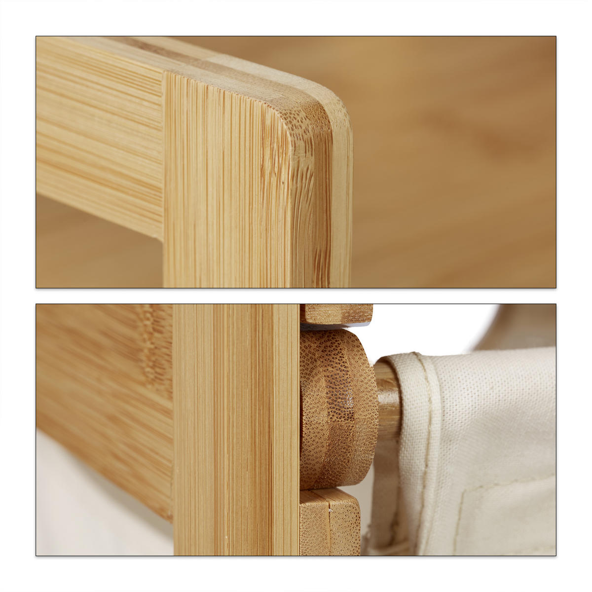 WÄSCHEKORB - Multicolor, Holz/Textil (37/73/33cm) - Relaxdays