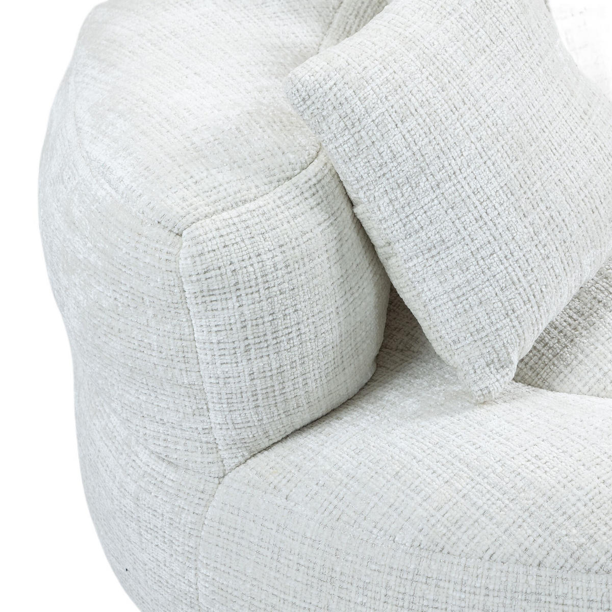 SITZSACK Chenille, Sofa mit 3 extra Kopfkissen,Chenille,Weiß - Weiß, Textil (108/52/108cm) - LVHOM