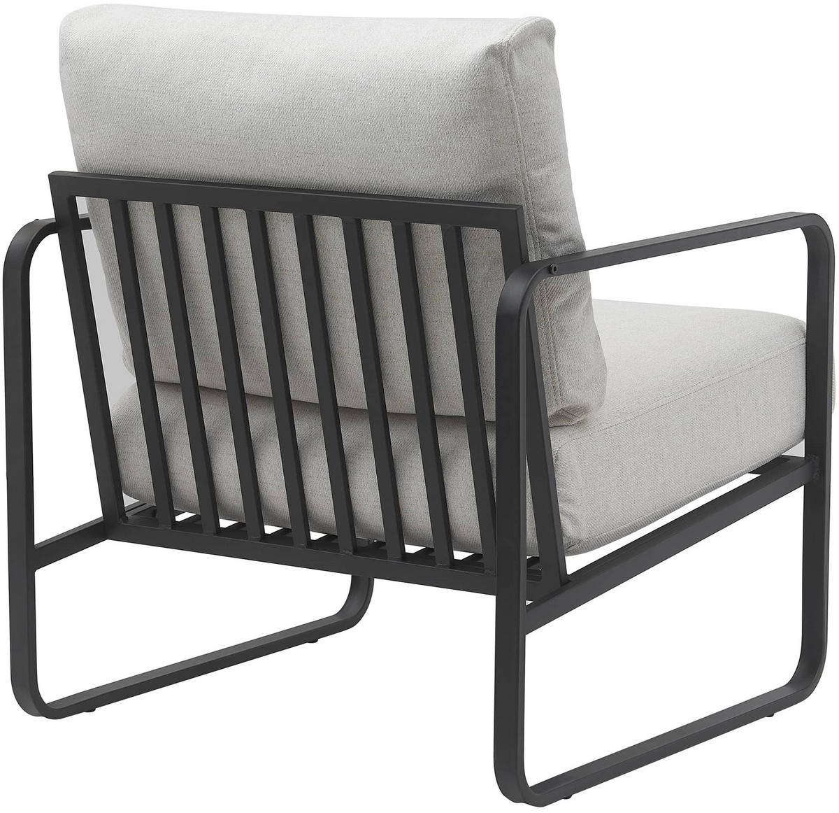 SESSEL Stoff creme - Creme/Schwarz, Textil/Metall (70/82/74cm) - CLP