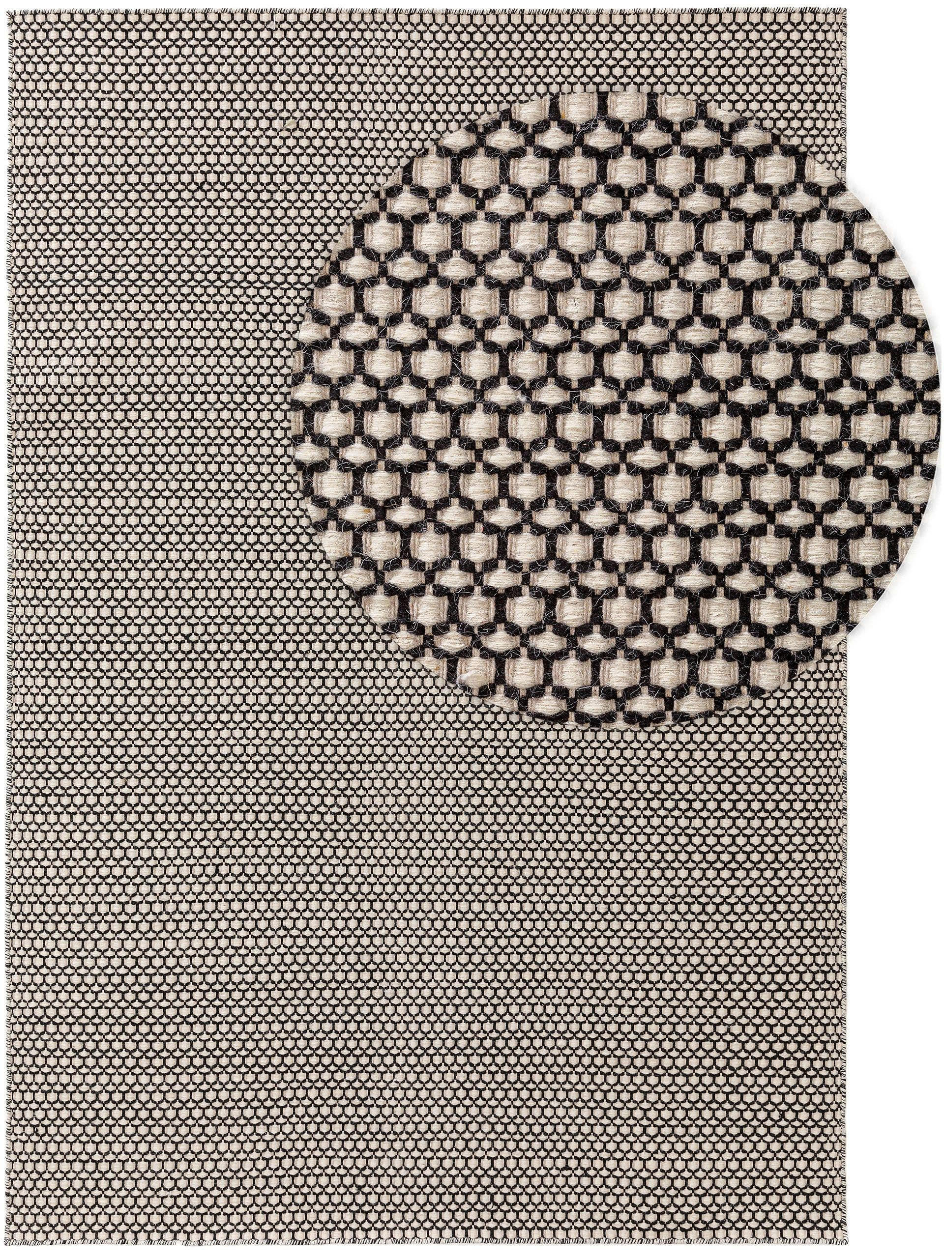 WOLLTEPPICH Hector Beige/Schwarz 200x300 cm - Beige, Textil (200/300cm) - benuta Finest
