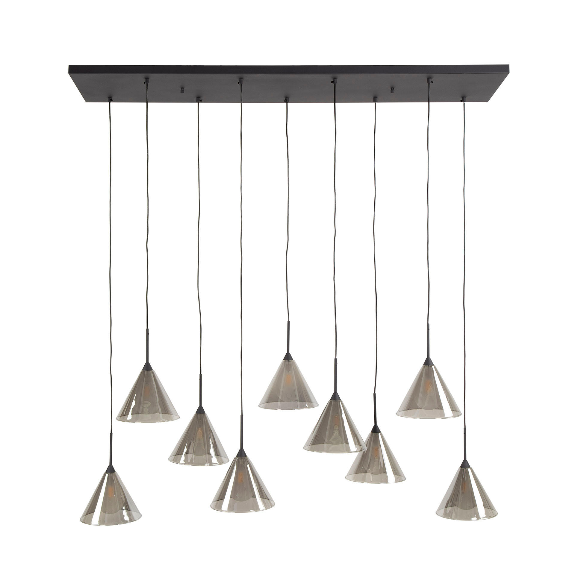 HÄNGELEUCHTE konisch Grau 32/130/ 150 cm - Grau, Glas (32/130/150cm) - Hoyz Collection