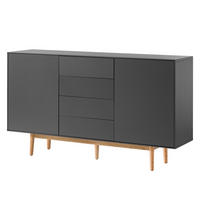 SIDEBOARD - Breite 160 cm - Eichefarben/Grau, Eichenholz/Holz (160/90/40cm) - home24