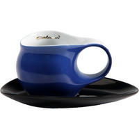 ESPRESSOTASSE mit Untertasse blau / schwarz - Blau/Multicolor, Keramik (0.1L) - Luigi Colani Porzellan
