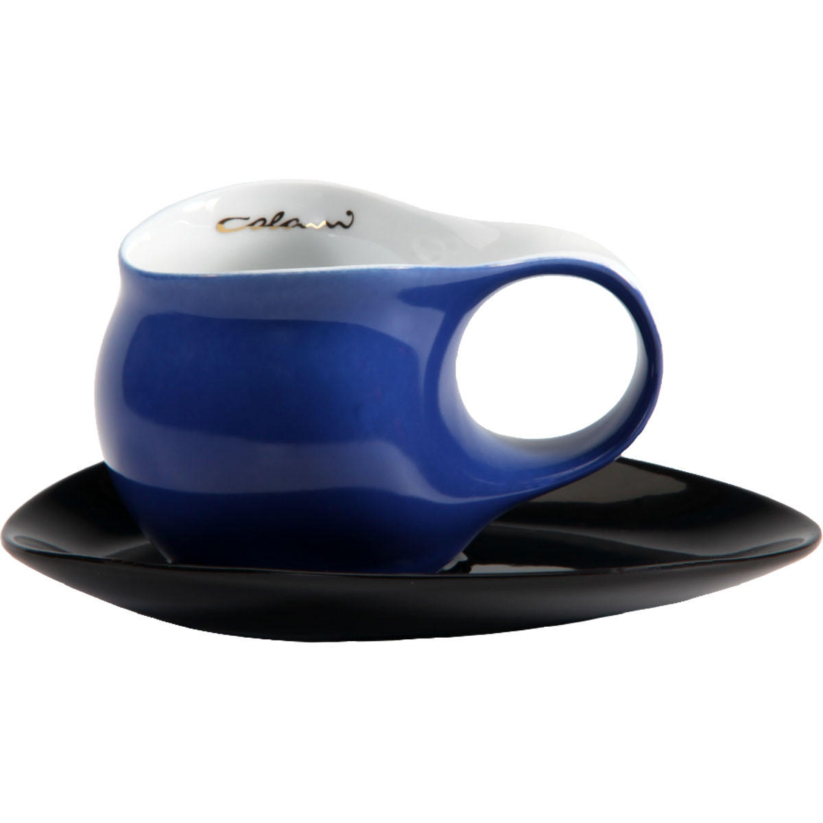 ESPRESSOTASSE mit Untertasse blau / schwarz - Blau/Multicolor, Keramik (0.1L) - Luigi Colani Porzellan