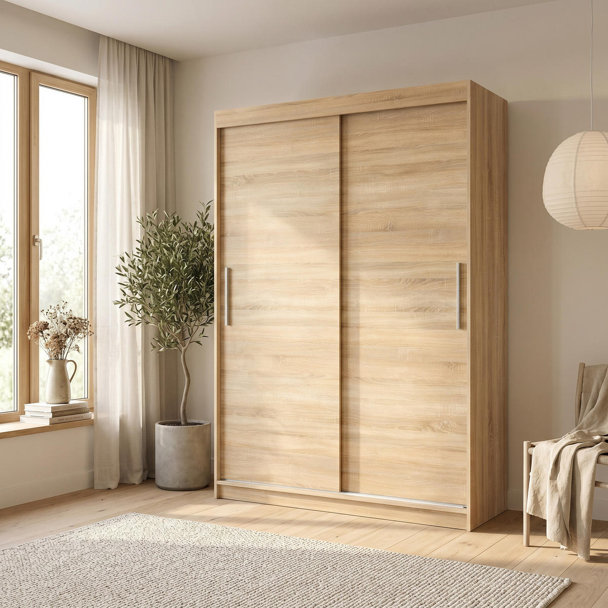 SCHWEBETÜRENSCHRANK VIVA 180/215,5/59cm 2-türig Sonoma Eiche - Sonoma Eiche, Holzwerkstoff (180/215.5/59cm) - MASSENO