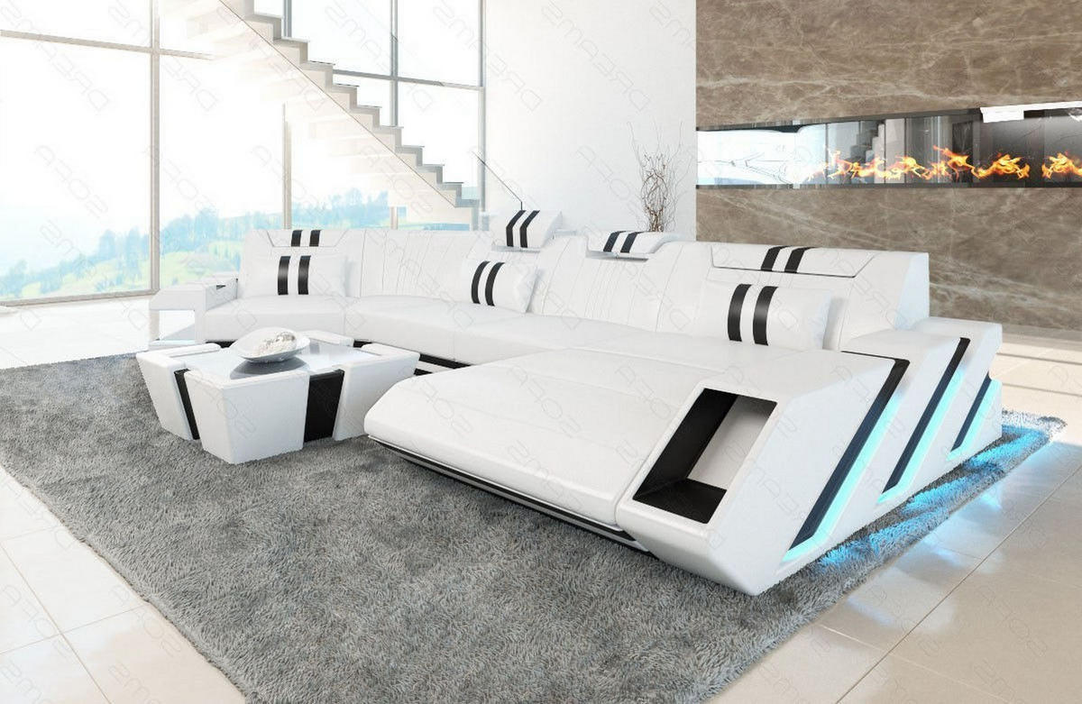 WOHNLANDSCHAFT Apollonia C - Weiß, Leder (420/78/190cm) - Sofa Dreams