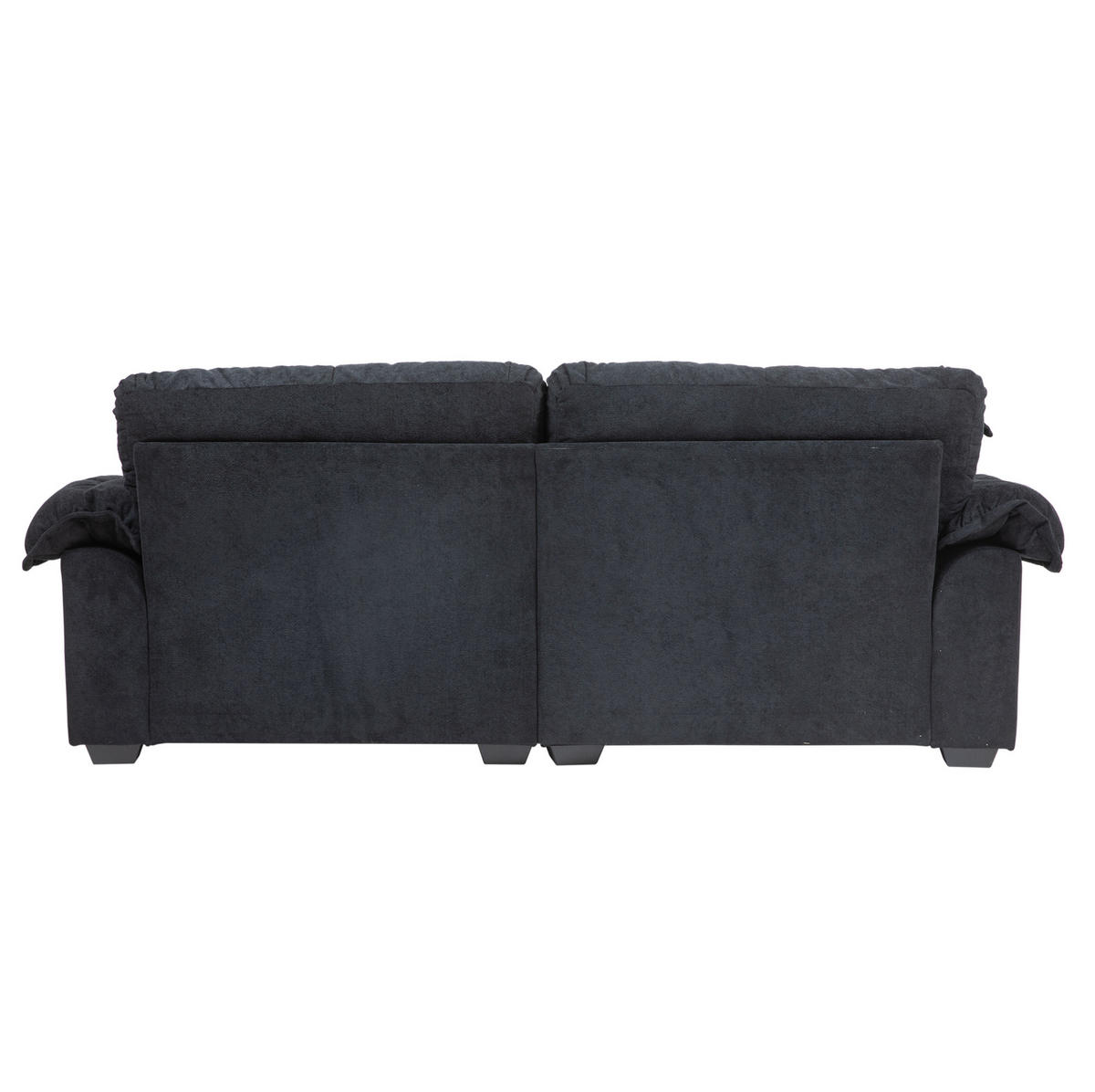 POHOVKA 214/89/93 cm černá z chenille s hlubokým sedem a dvouvrstvými polštáři - černá, textil (90.1/87.6/213.4cm) - OKWISH