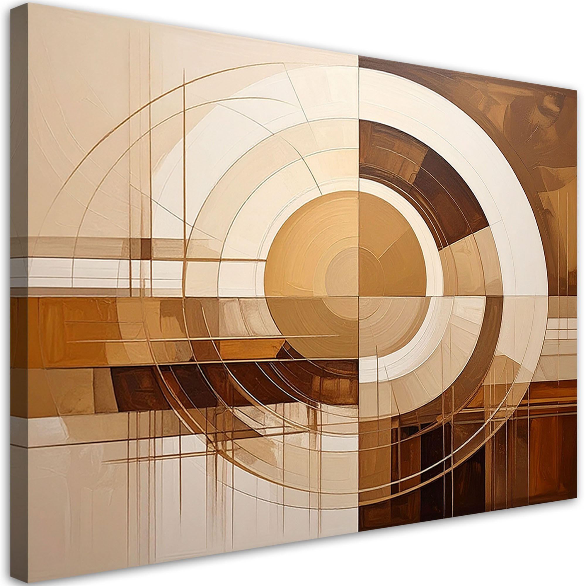 LEINWANDBILD 3D und geometrisch 100x70cm - Beige, Textil (100/70cm) - Feeby