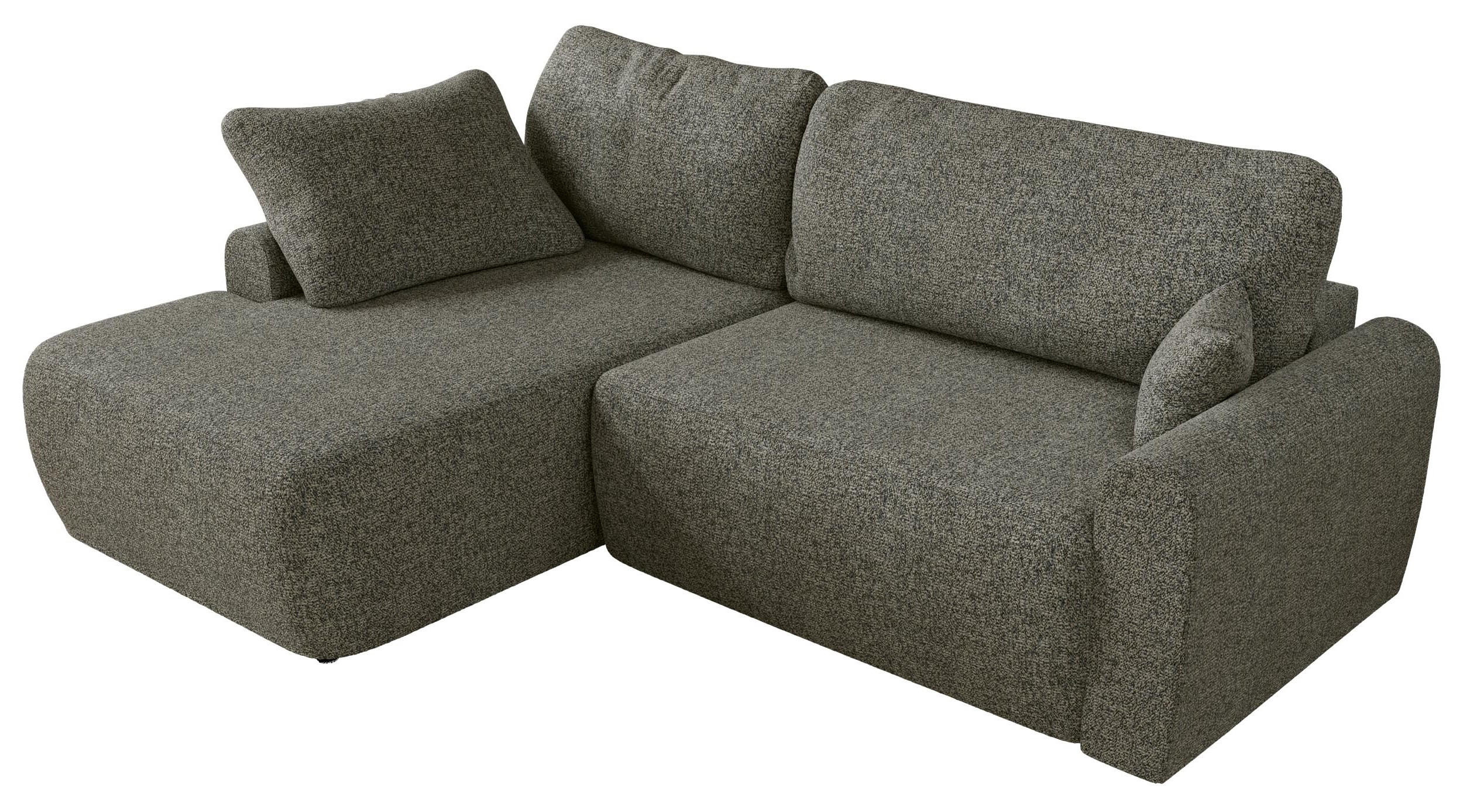 ECKSCHLAFSOFA CUBO L Grau Struktur - links - Schwarz/Grau, Kunststoff/Textil (273/187cm) - MKS
