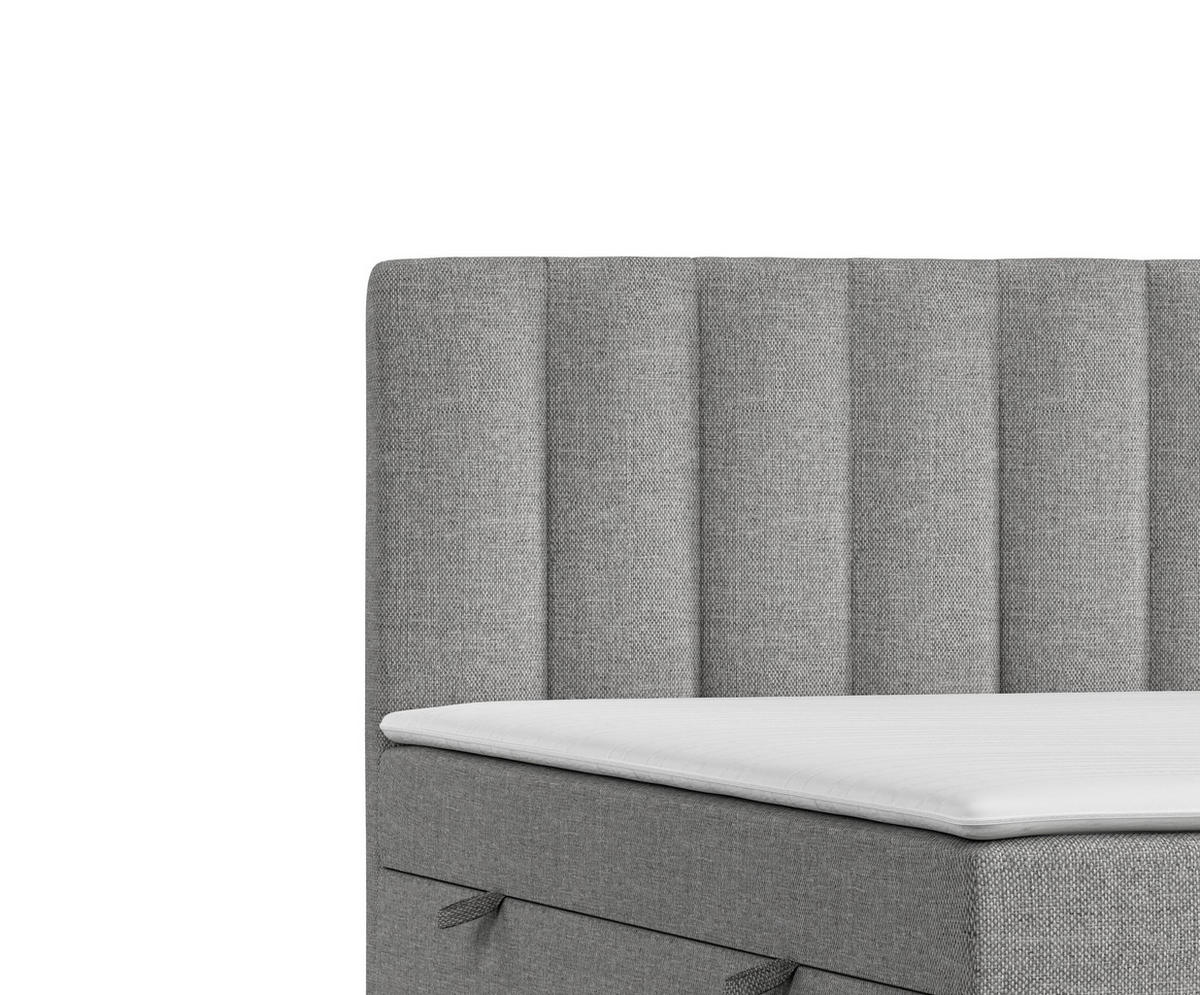 BOXBETT Novento Grau 140/200 cm mit Matratze und Topper - Schwarz/Grau, Holz/Holzwerkstoff (140/200cm) - Maison de Reve