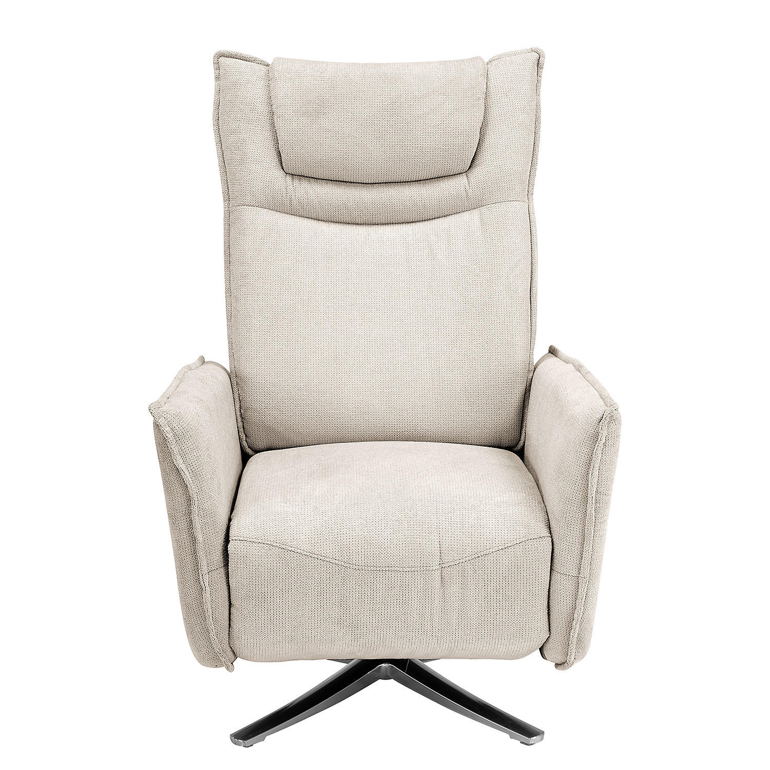 RELAXSESSEL - Microfaser / Metall - Hellgrau / Schwarz - Silberfarben/Hellgrau, Textil/Metall (73/111/85cm) - home24