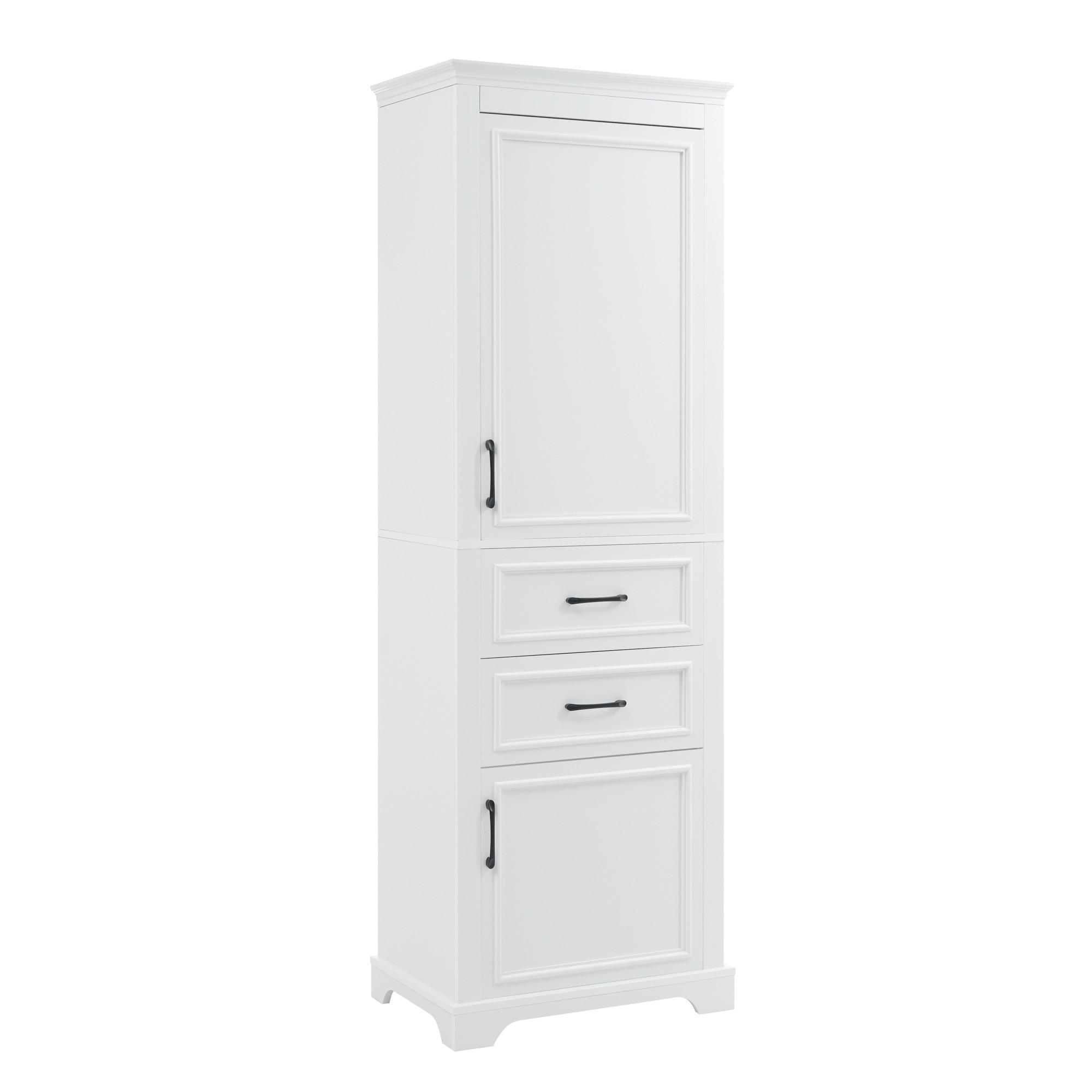 BADEZIMMER-HOCHSCHRANK 60x40x180 cm Weiß aus Holzwerkstoff mit Schränken & Schubladen - Weiß, Holzwerkstoff (60/180/40cm) - Modfu