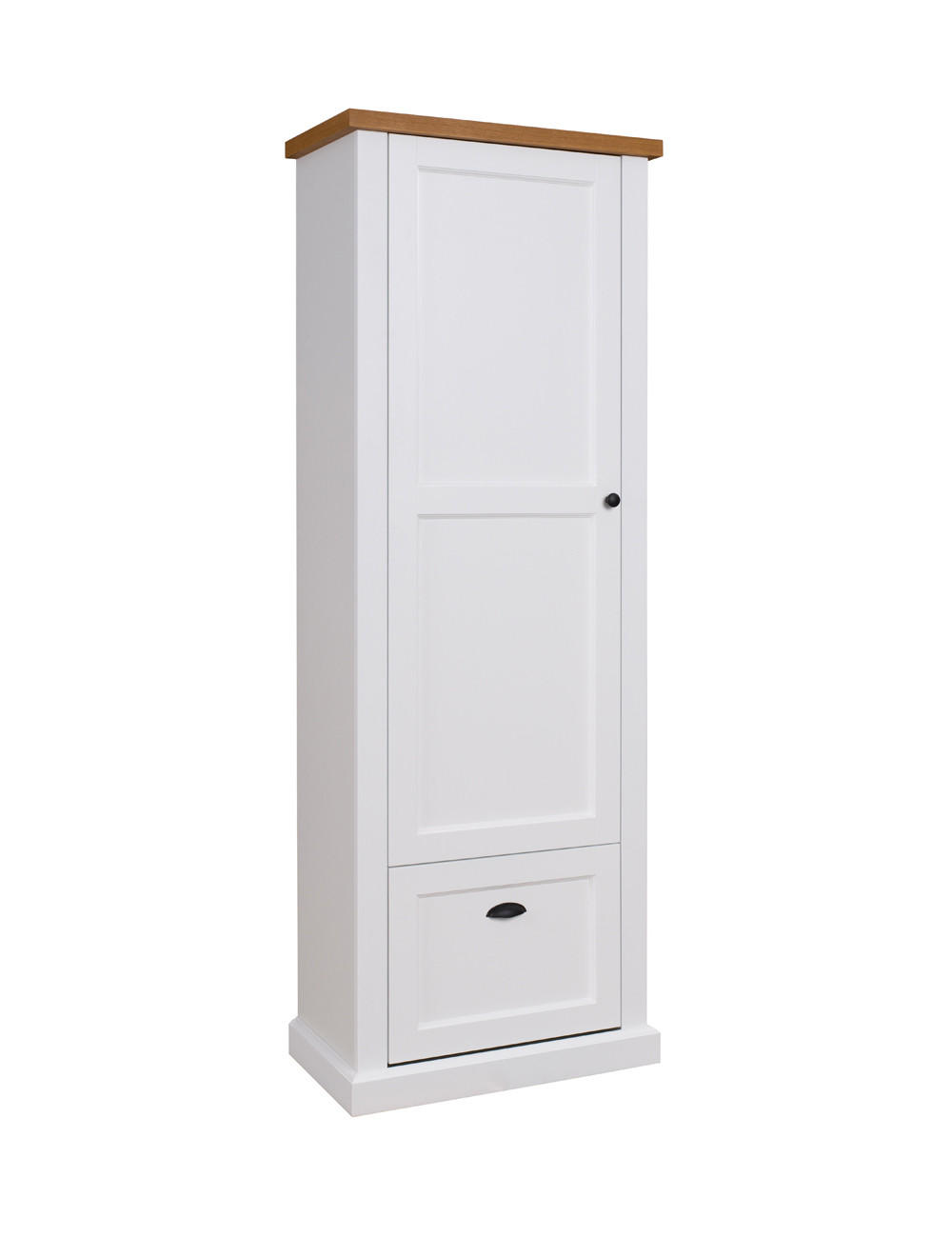 Feldmann-Wohnen Garderobenschrank Weiß, Eiche 72x200x42 cm