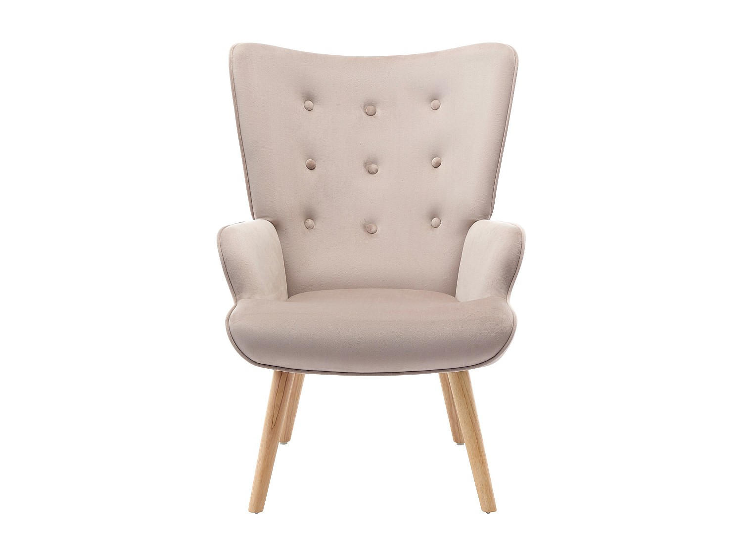 SESSEL mit gerader Rückenlehne - 1 Person - Samt, Stoff - Beige - - Beige, Textil (69/95.5/78cm) - Vente-Unique