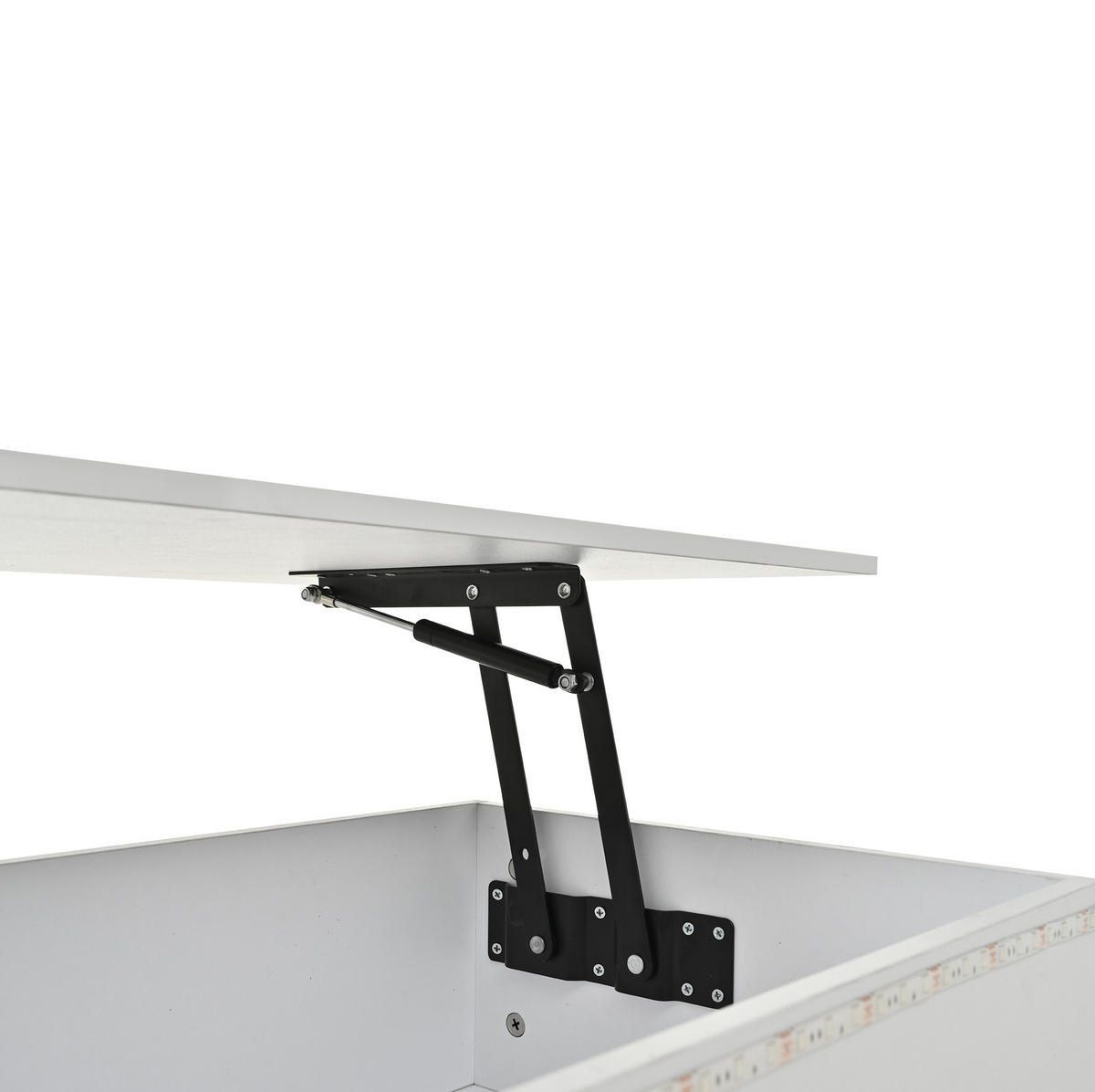 COUCHTISCH 100/50/40 cm weiß aus MDF mit LED und Stauraum - Weiß, Holzwerkstoff (100/50/40cm) - OKMYHOME