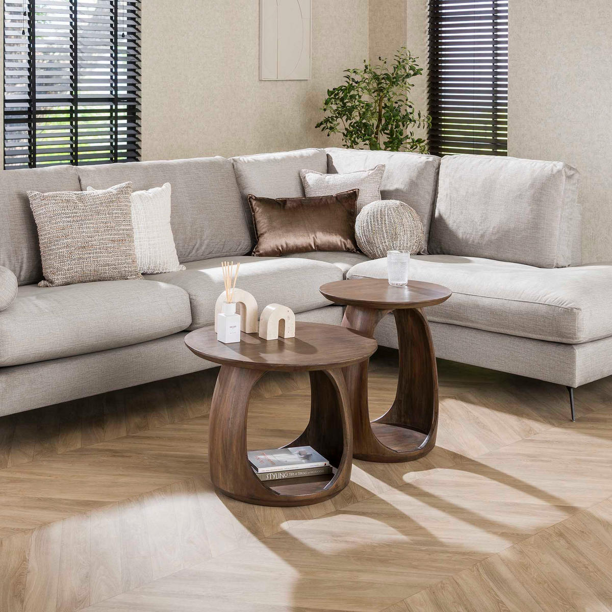 BEISTELLTISCH Solid Braun 60/60/46 cm - Braun, Holz (60/46/60cm) - Hoyz Collection