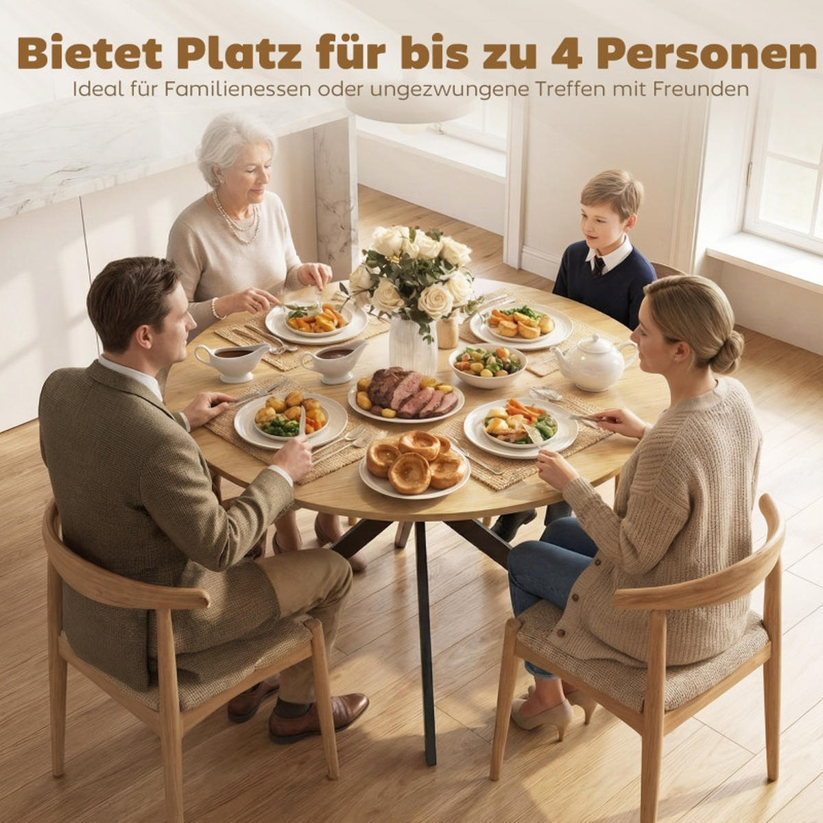 ESSTISCH Rund 100 cm DE-39926 Eiche - Eichefarben, Holzwerkstoff (100/100/75cm) - ComfortXL