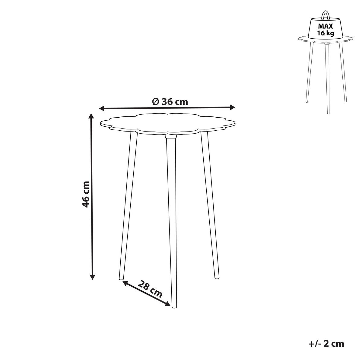BEISTELLTISCH silber/schwarz rund 36 cm Puhoi - Silberfarben/Schwarz, Metall (36/36/46cm) - Beliani