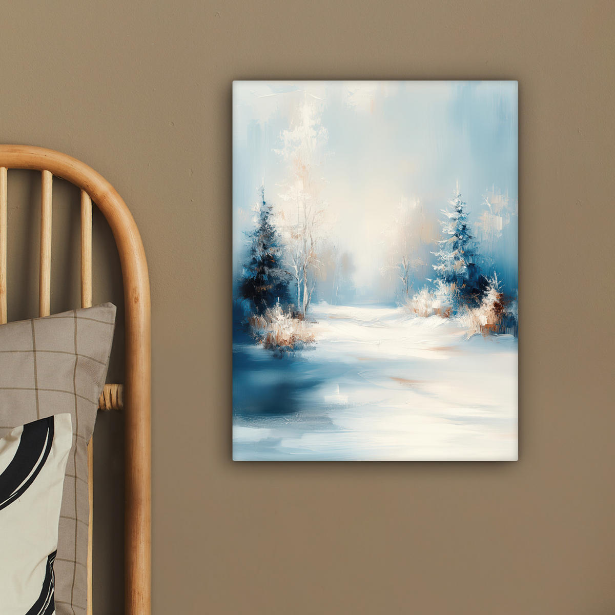 LEINWANDBILD Wald - Winter - Natur - Abstrakt - Schnee 30x40 cm - Weiß, Textil (30/40cm) - MuchoWow