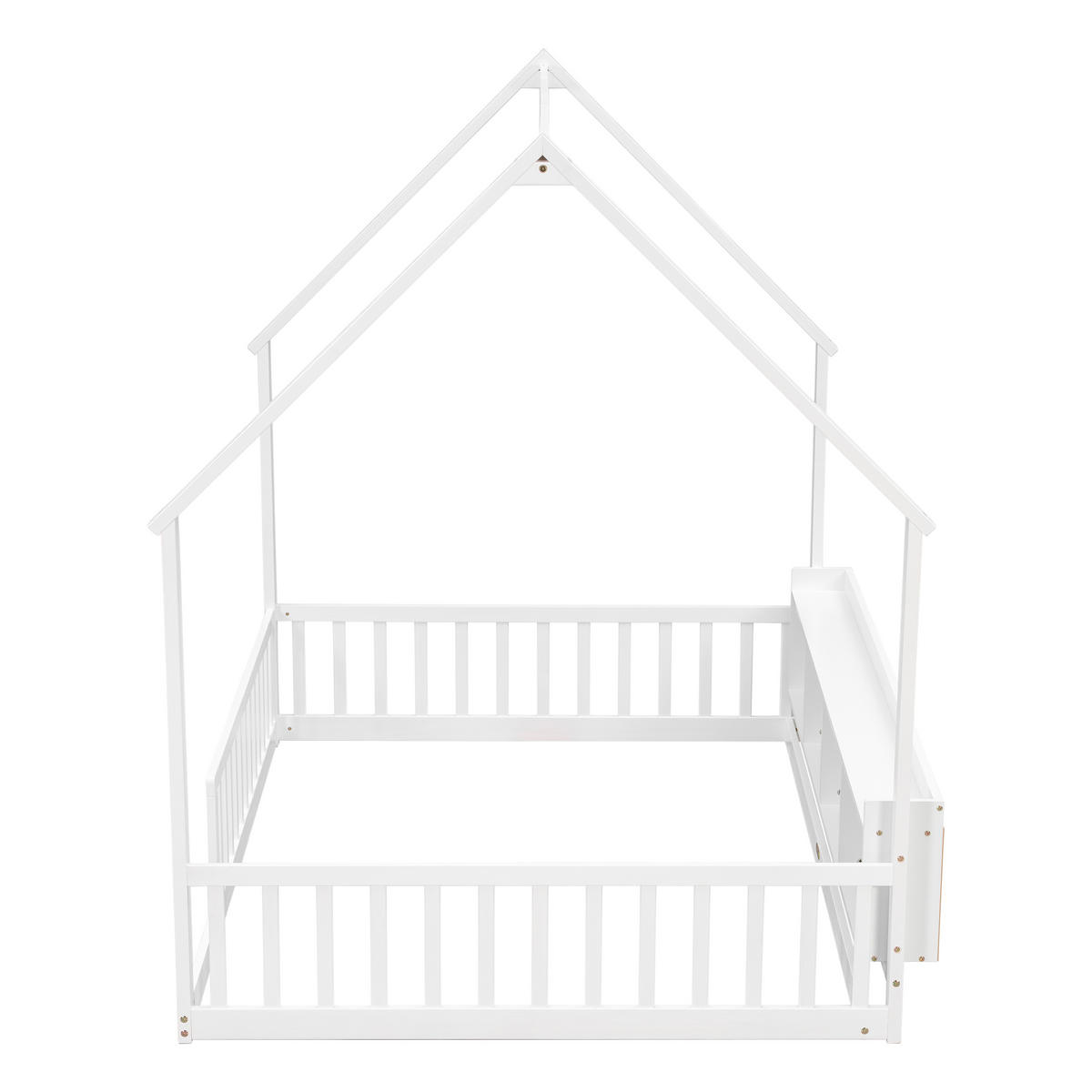 HAUSBETT 140/200 cm mit Ablagefächern, DE-41877, in Weiß - Weiß, Holz (140/200cm) - ComfortXL
