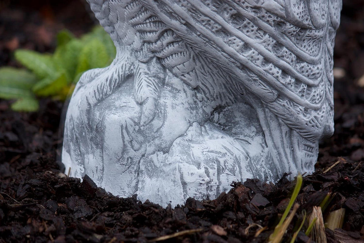 STEINFIGUR große Eule Uhu frostfest massiver Steinguss - Grau, Stein (24/44/22cm) - stoneandstyle