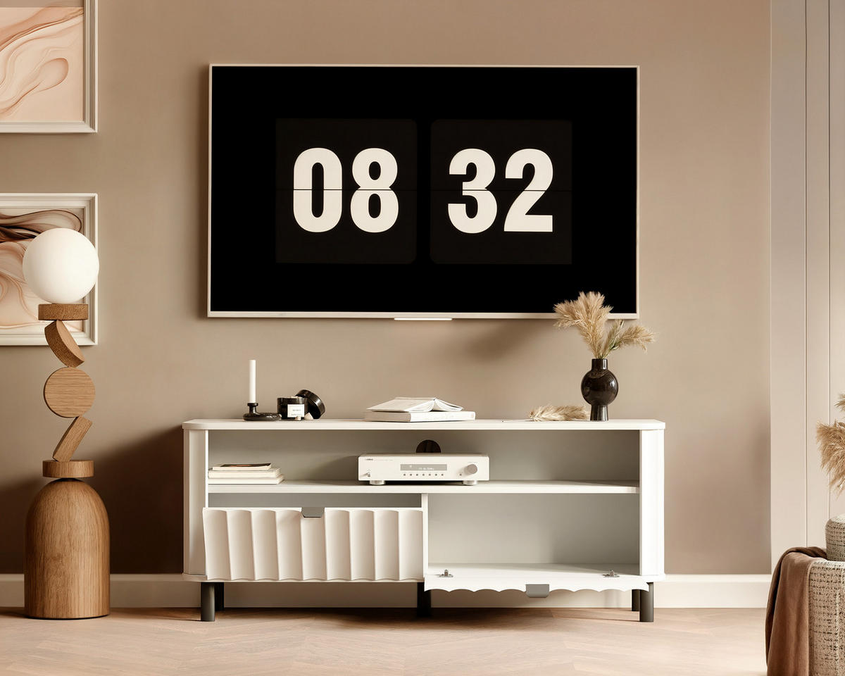 TV-LOWBOARD VITA stehend, 137 cm Alpinweiß - Weiß, Holzwerkstoff/Metall (137/57/40.5cm) - Idohome