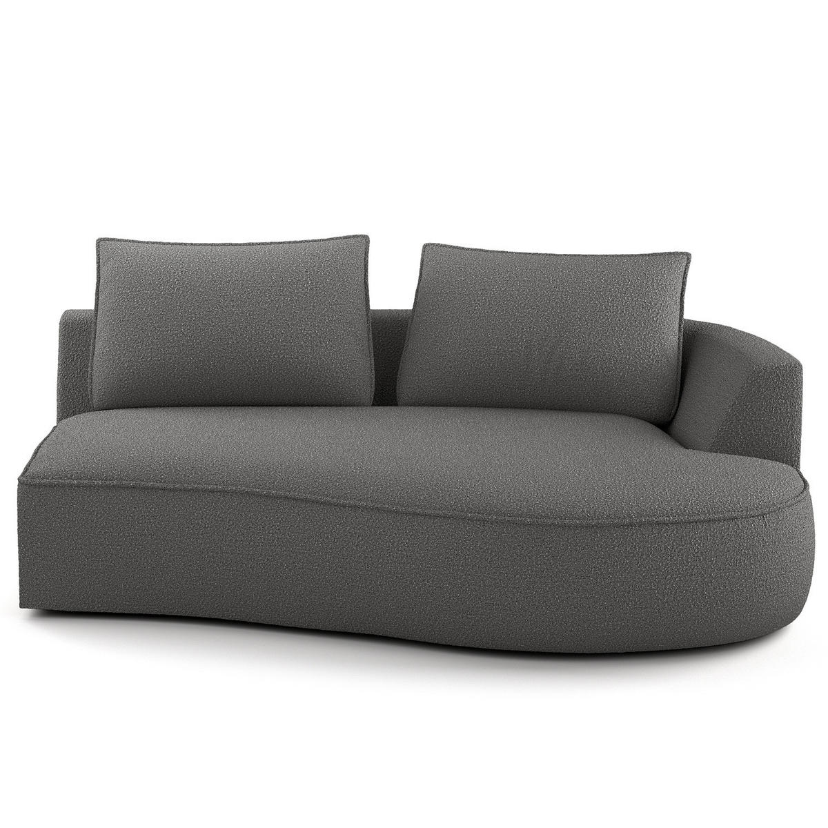 OTTOMANE - modular - Schwarz/Grau, Kunststoff/Textil (196/82/146cm) - home24